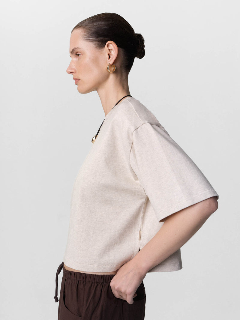 Organic Structured Cotton Cropped Tee