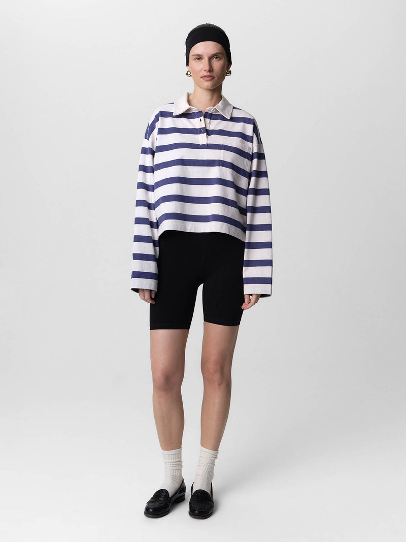 Organic Structured Cotton Striped Polo