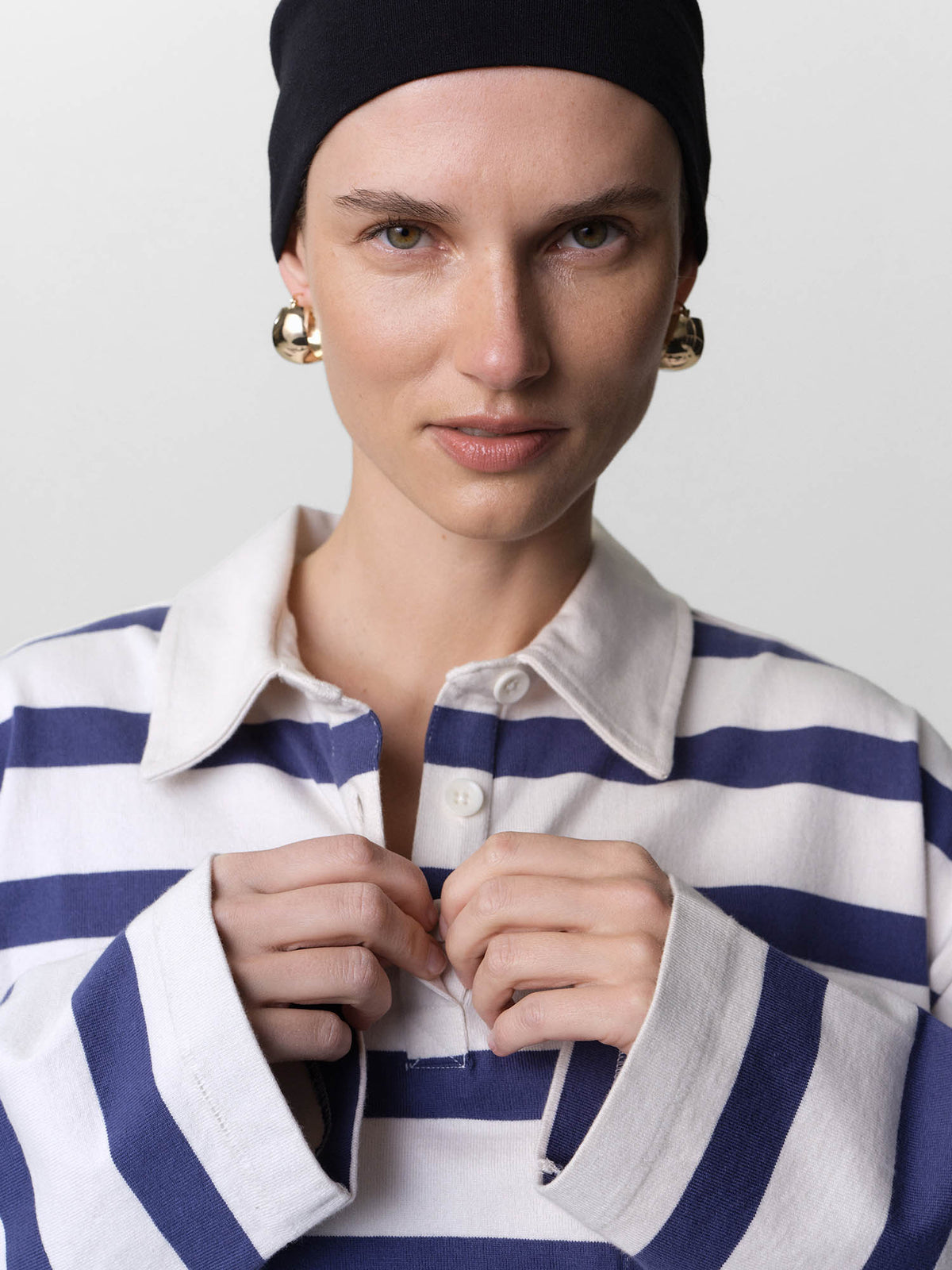 Organic Structured Cotton Striped Polo-Tees-MATE the Label-PACIFIC STRIPE-XS-MATE the Label