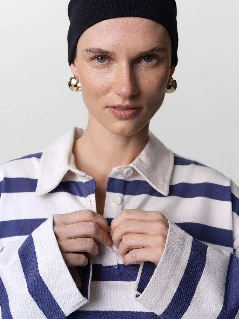 Organic Structured Cotton Striped Polo