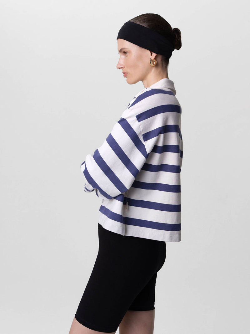 Organic Structured Cotton Striped Polo