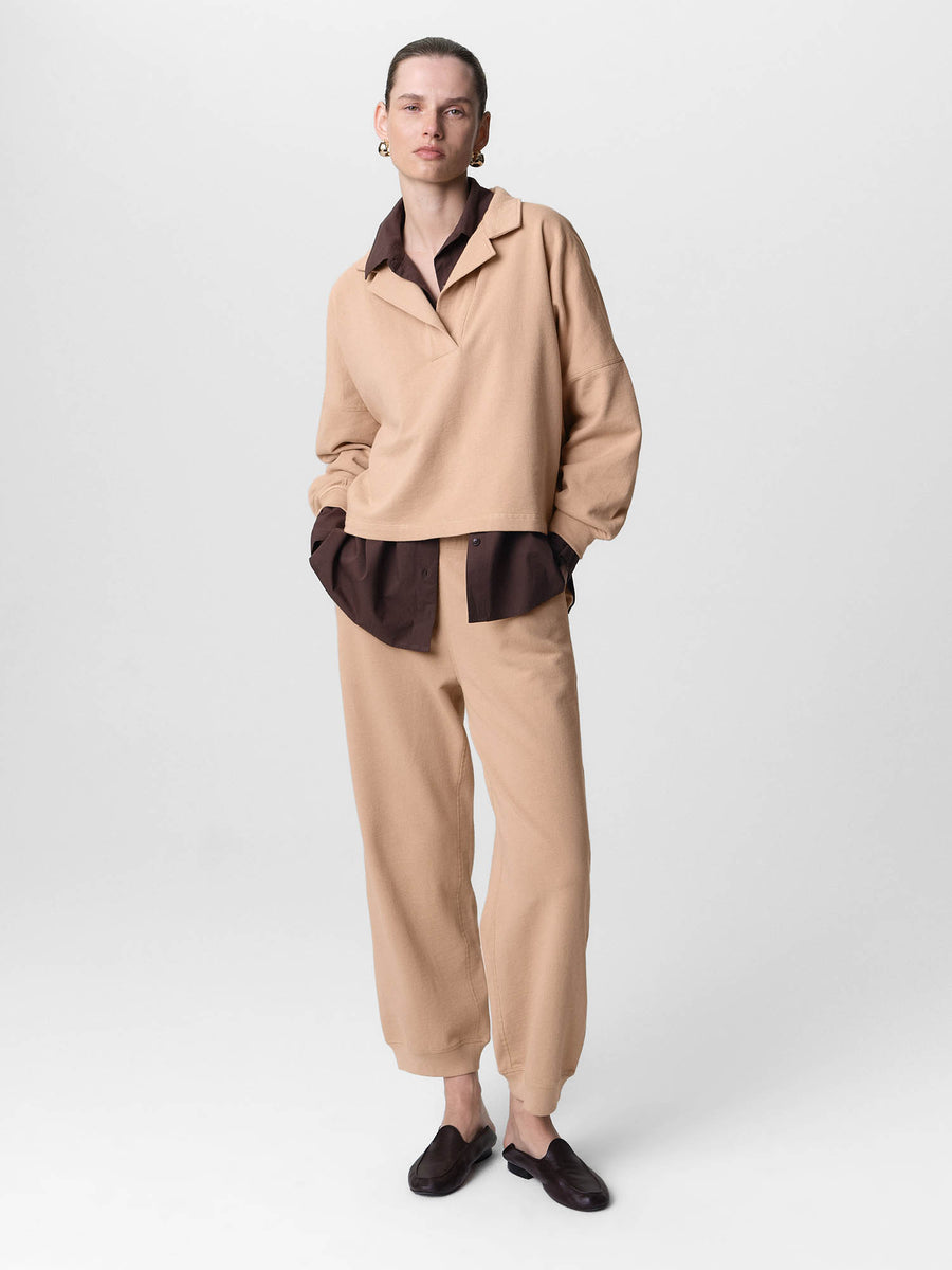 Organic Lightweight Terry Polo-Sweatshirts-MATE the Label-GINGER-XS-MATE the Label