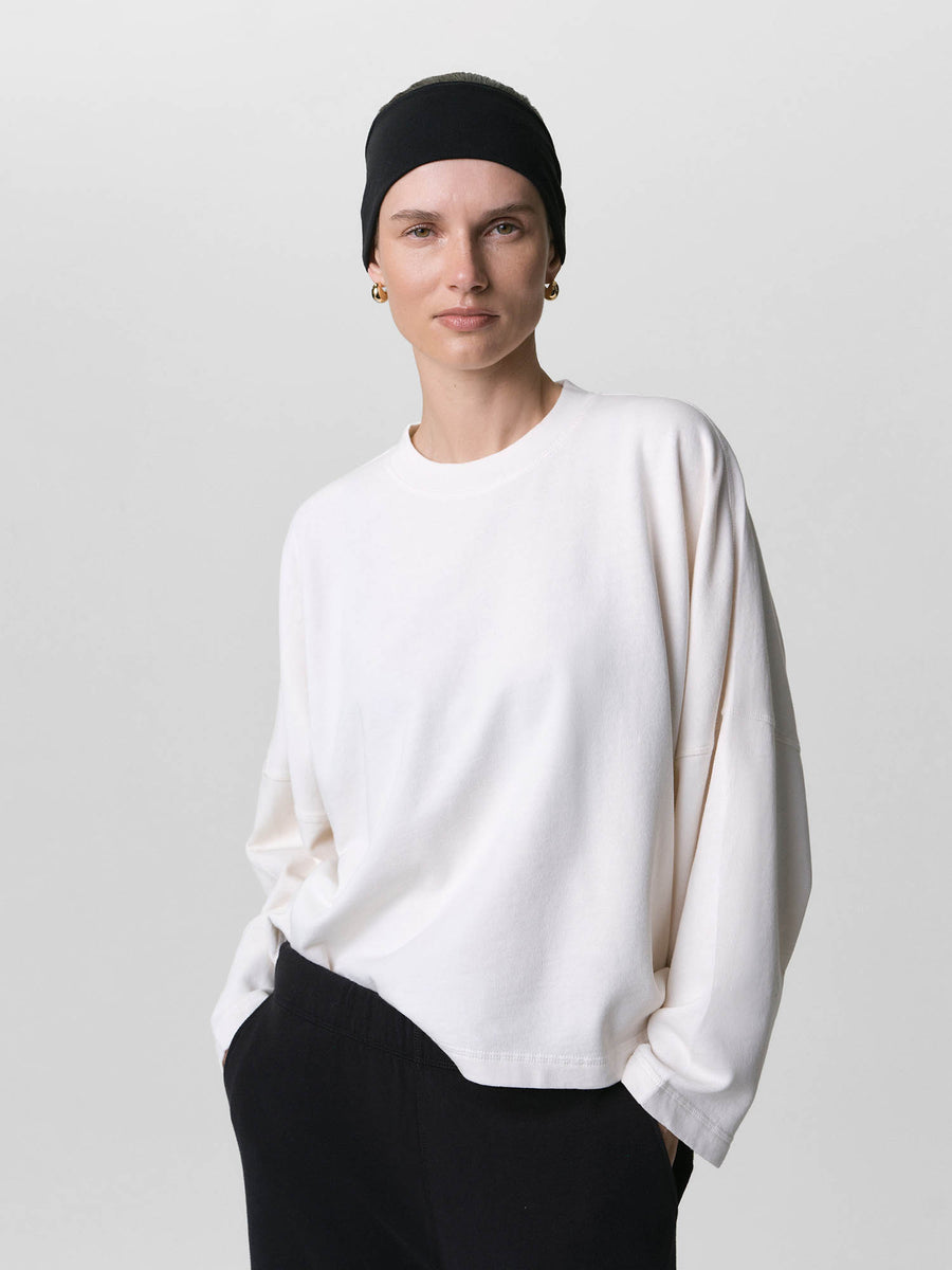 Organic Lightweight Terry Oversized Sweatshirt-Sweatshirts-MATE the Label-BONE-XS-MATE the Label