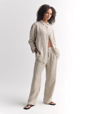 Organic Linen Pleated Pant