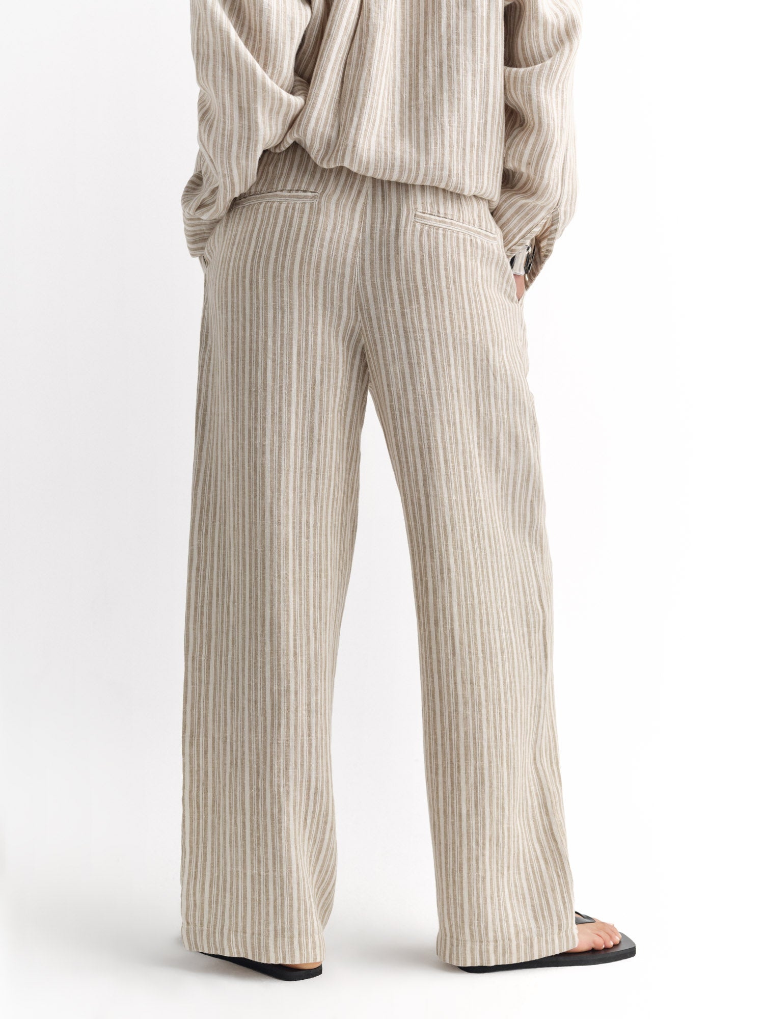 Organic Linen Striped Pleated Pant – MATE the Label