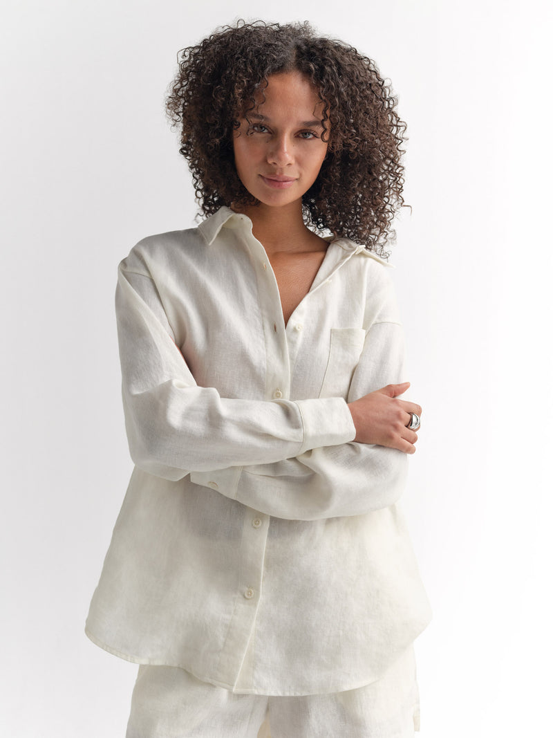 Organic Linen Oversized Button Down