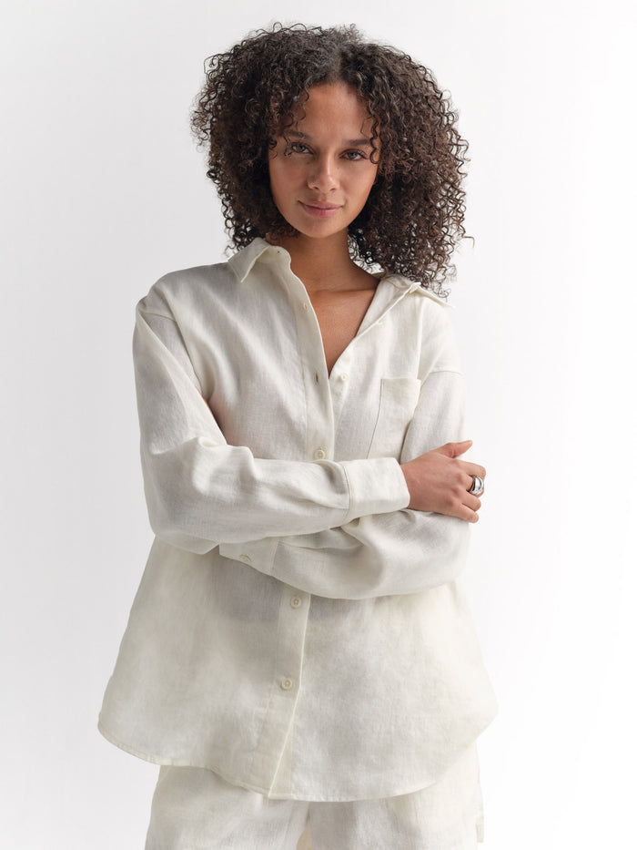 Organic Linen Oversized Button Down