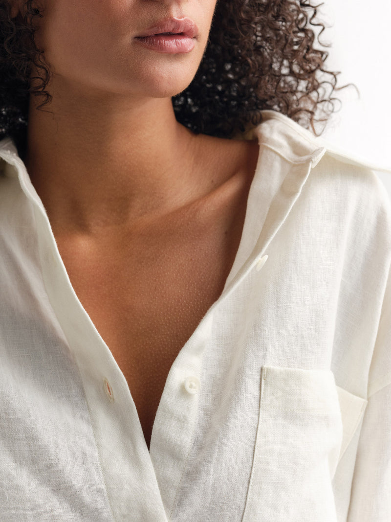 Organic Linen Oversized Button Down