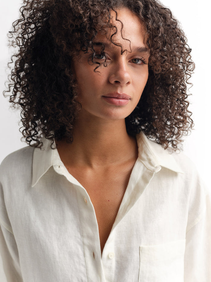 Organic Linen Oversized Button Down