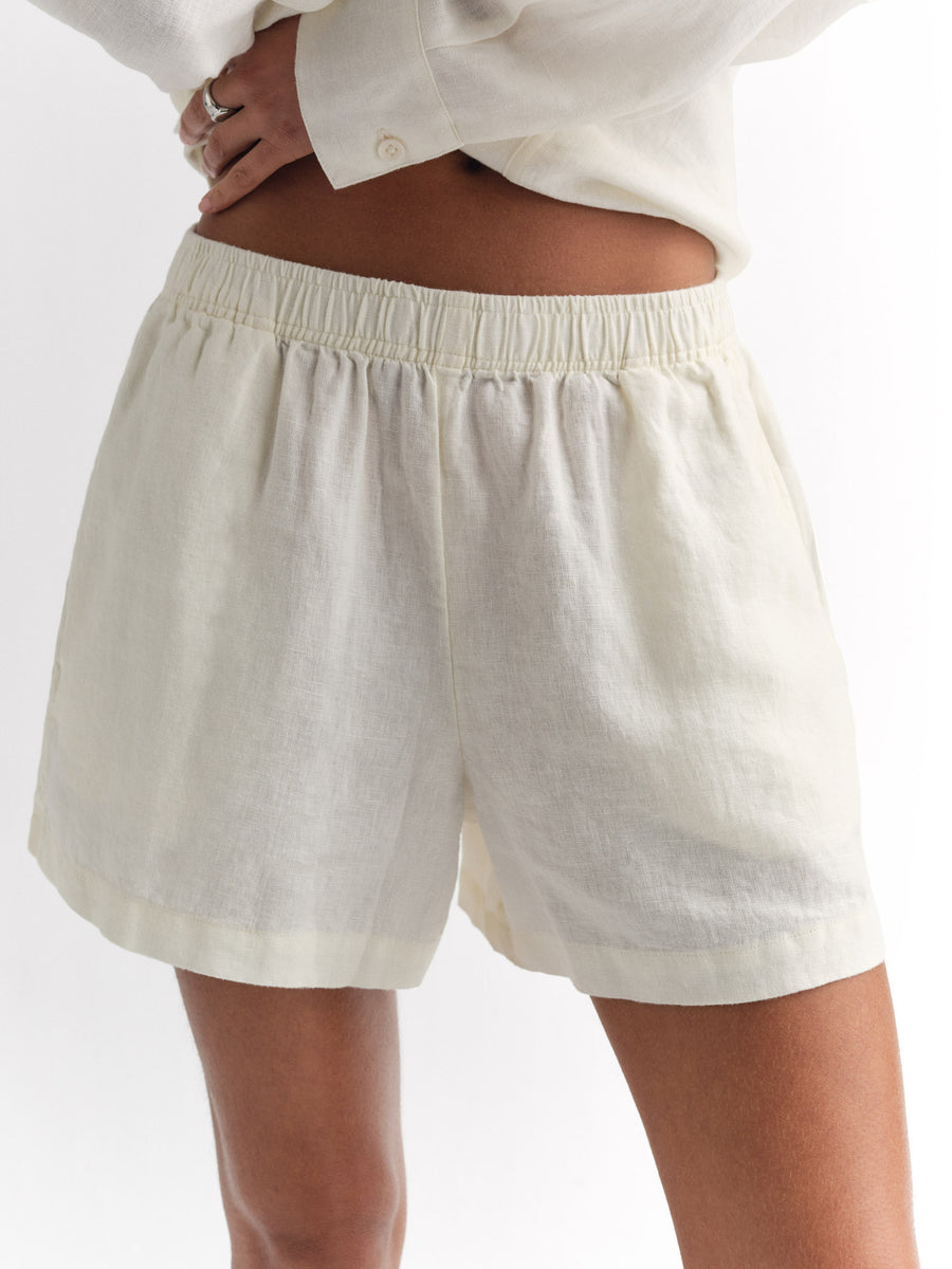 Organic Linen Short-Short-MATE the Label-BONE-XS-MATE the Label