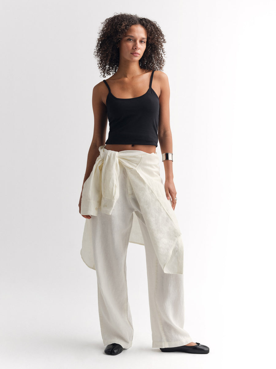 Organic Linen Pleated Pant-Pant-MATE the Label-BONE-XS-MATE the Label