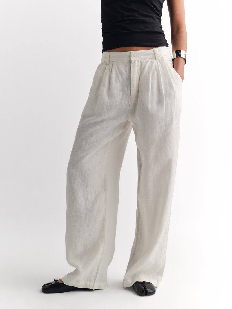 Organic Linen Pleated Pant