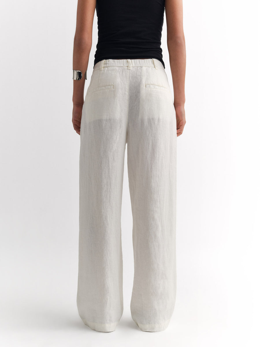 Organic Linen Pleated Pant-Pant-MATE the Label-BONE-XS-MATE the Label