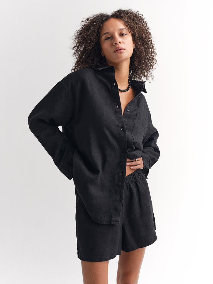 Organic Linen Oversized Button Down