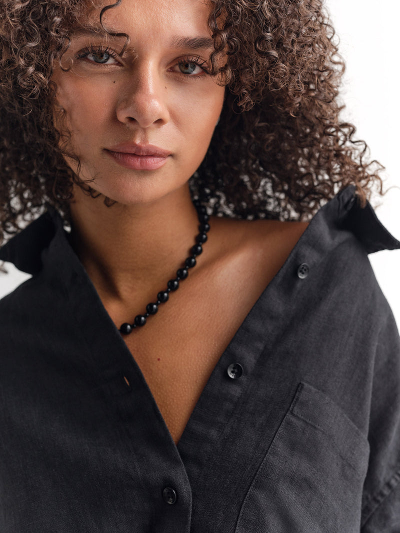 Organic Linen Oversized Button Down
