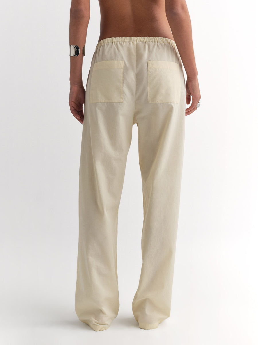 Organic Poplin Essential Pant-Pant-MATE the Label-CUSTARD-XS-MATE the Label