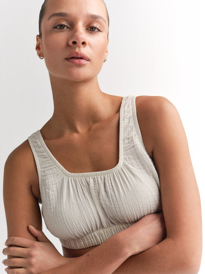 Organic Gauze Cropped Top