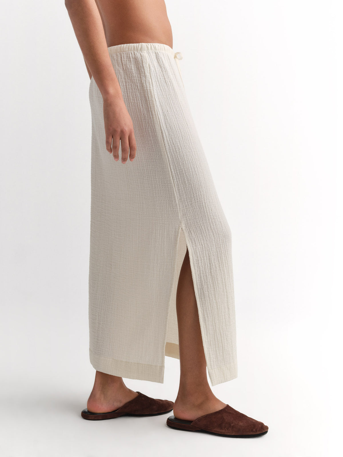 Organic Gauze Midi Skirt-Skirts-MATE the Label-BONE-XS-MATE the Label
