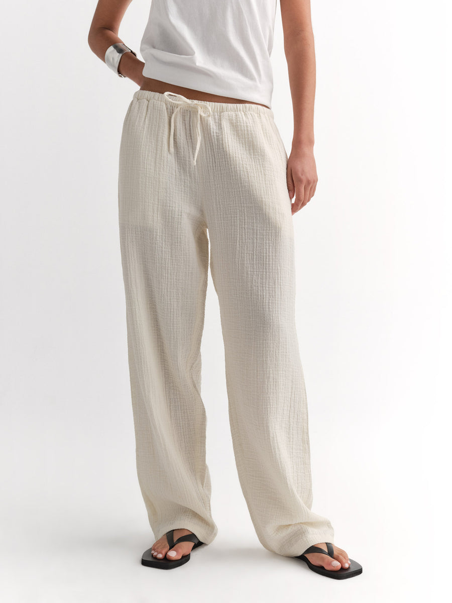 Organic Gauze Essential Pant-Pant-MATE the Label-BONE-XS-MATE the Label