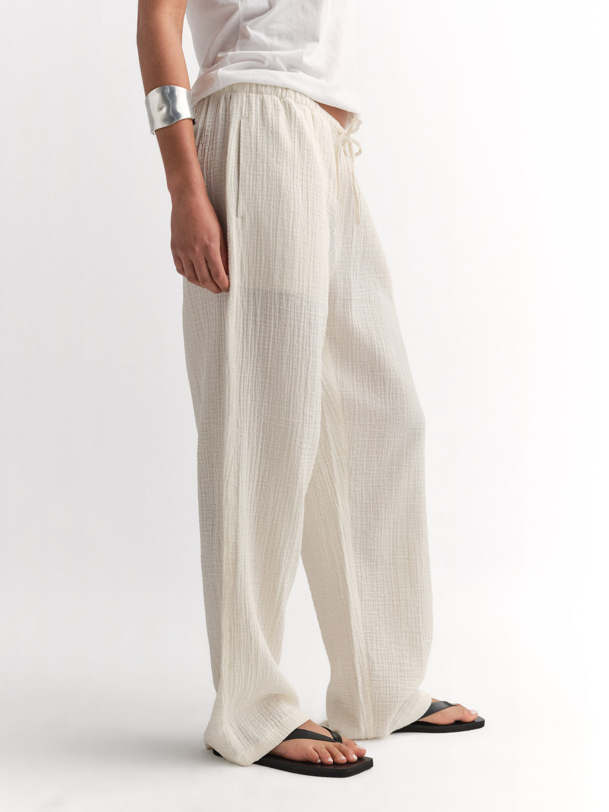 Organic Gauze Essential Pant-Pant-MATE the Label-BONE-XS-MATE the Label