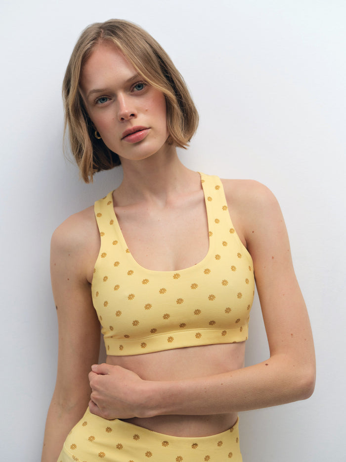 Organic Stretch Printed Sports Bra