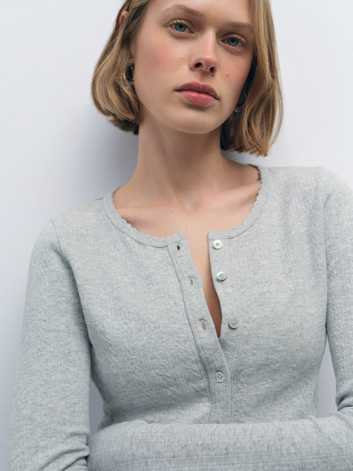 Organic Pointelle Cardigan - [variant_title] - MATE the Label