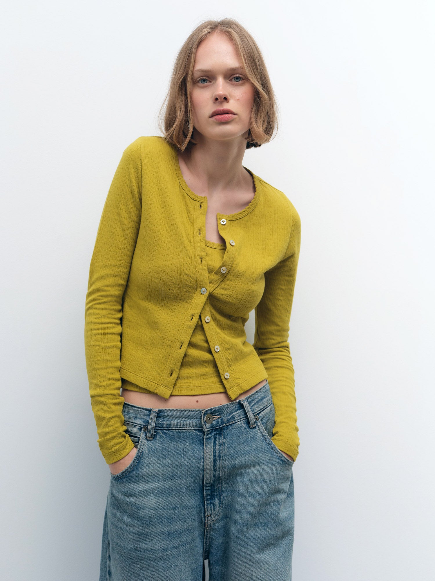 Organic Pointelle Cardigan – MATE the Label