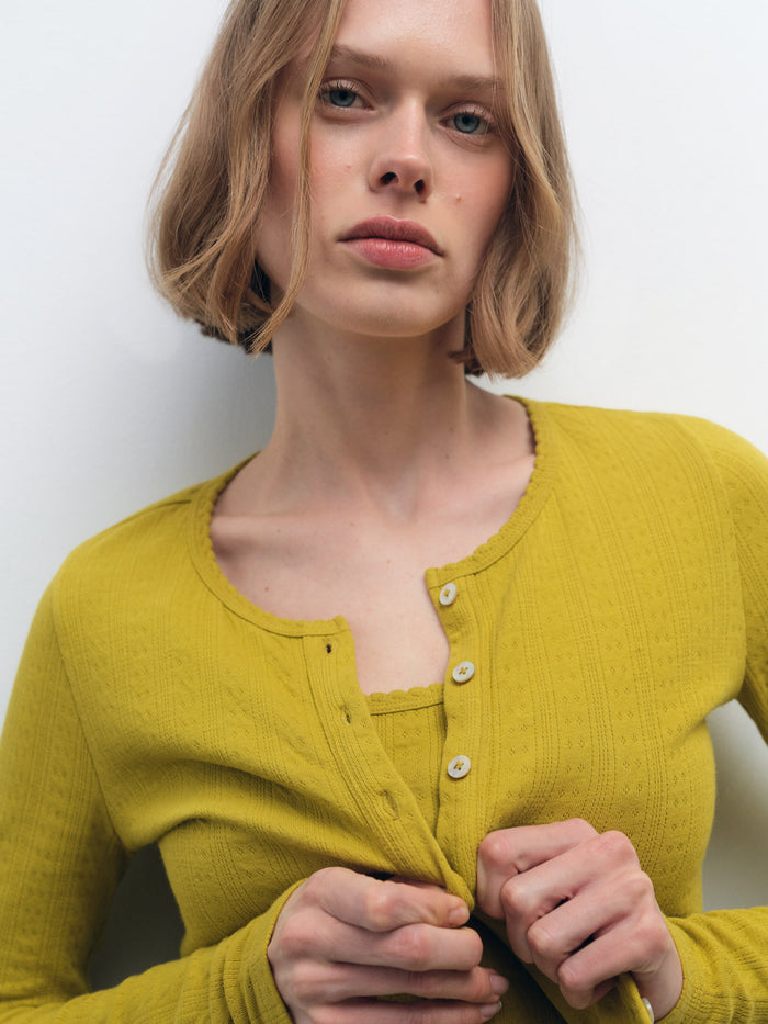 Organic Pointelle Cardigan - [variant_title] - MATE the Label