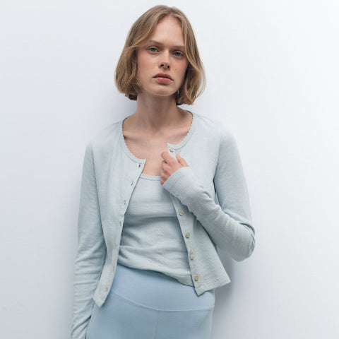 Organic Pointelle Cardigan
