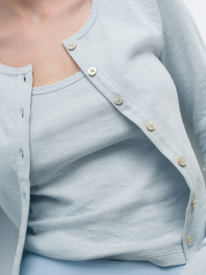 Organic Pointelle Cardigan - [variant_title] - MATE the Label