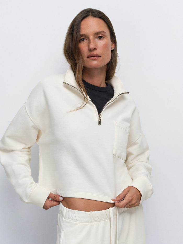 Organic Fleece Quarter Zip Sweatshirt