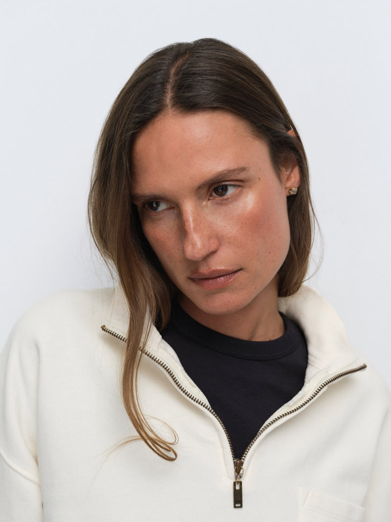 Organic Fleece Quarter Zip Sweatshirt