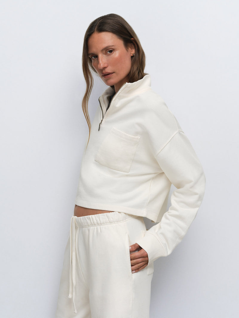 Organic Fleece Quarter Zip Sweatshirt