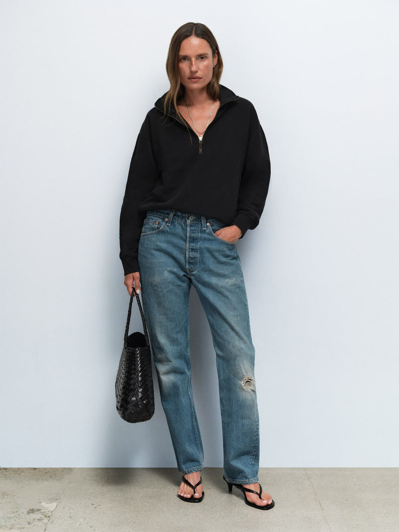 Organic Fleece Quarter Zip Sweatshirt