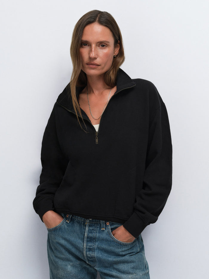 Organic Fleece Quarter Zip Sweatshirt