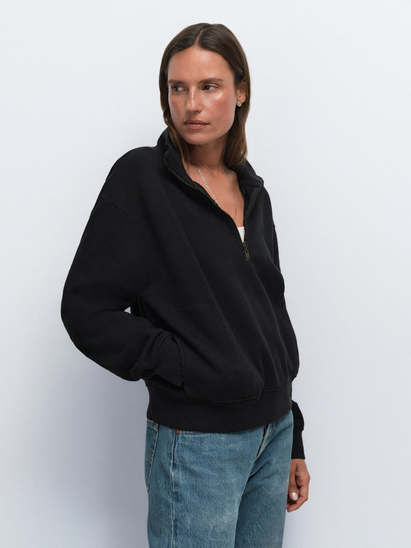 Organic Fleece Quarter Zip Sweatshirt