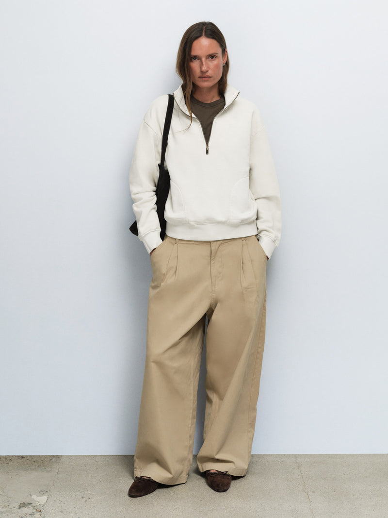 Organic Fleece Quarter Zip Sweatshirt