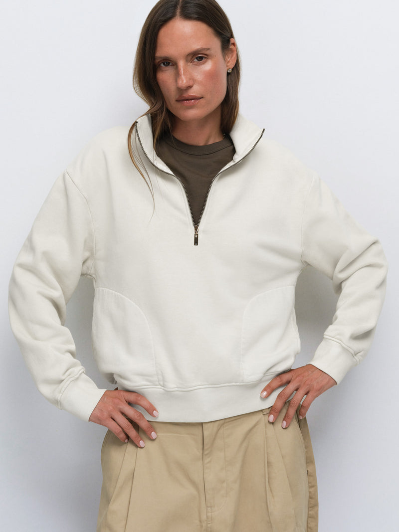 Organic Fleece Quarter Zip Sweatshirt