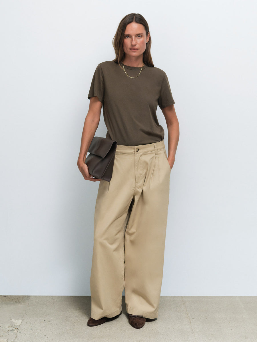 Organic Pima Classic Tee in Mocha — product photo