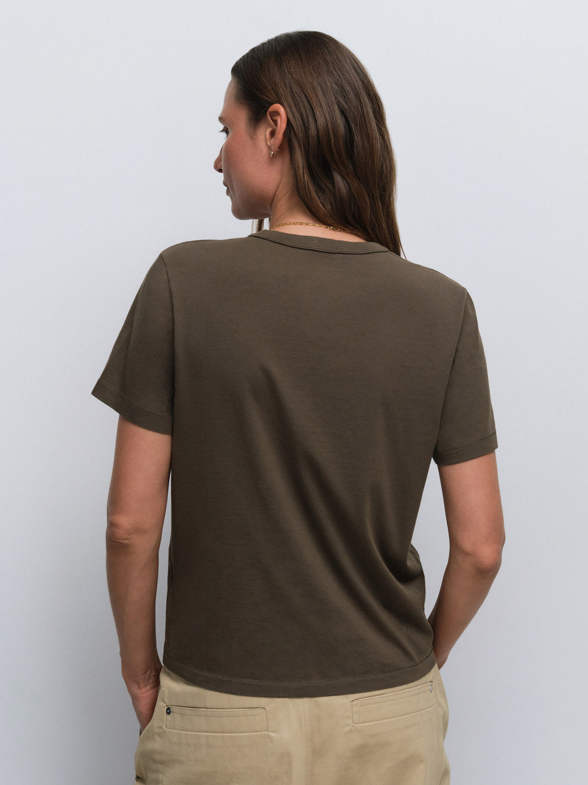 Organic Pima Classic Tee in Mocha — product photo