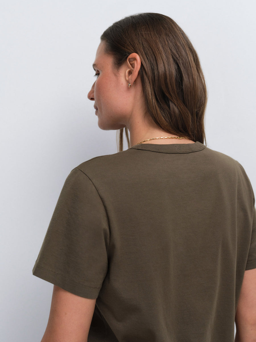 Organic Pima Classic Tee in Mocha — product photo