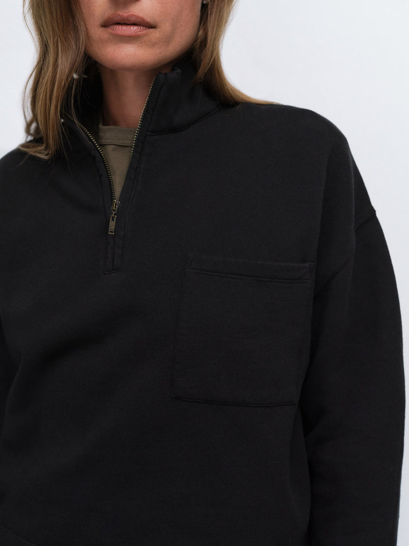 Organic Fleece Cropped Half-Zip Sweatshirt