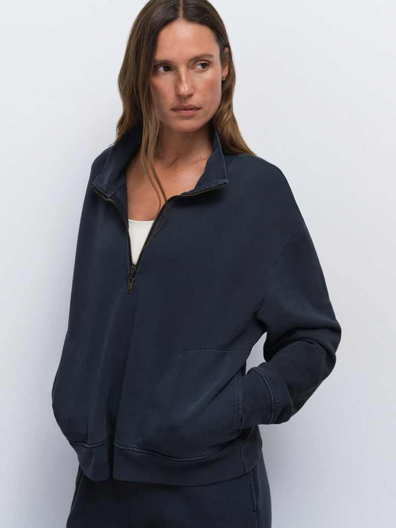 Organic Fleece Quarter Zip Sweatshirt