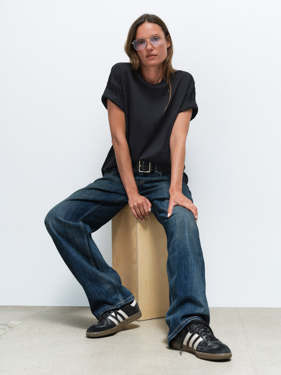 Organic Pima Oversized Tee in Mocha — product photo