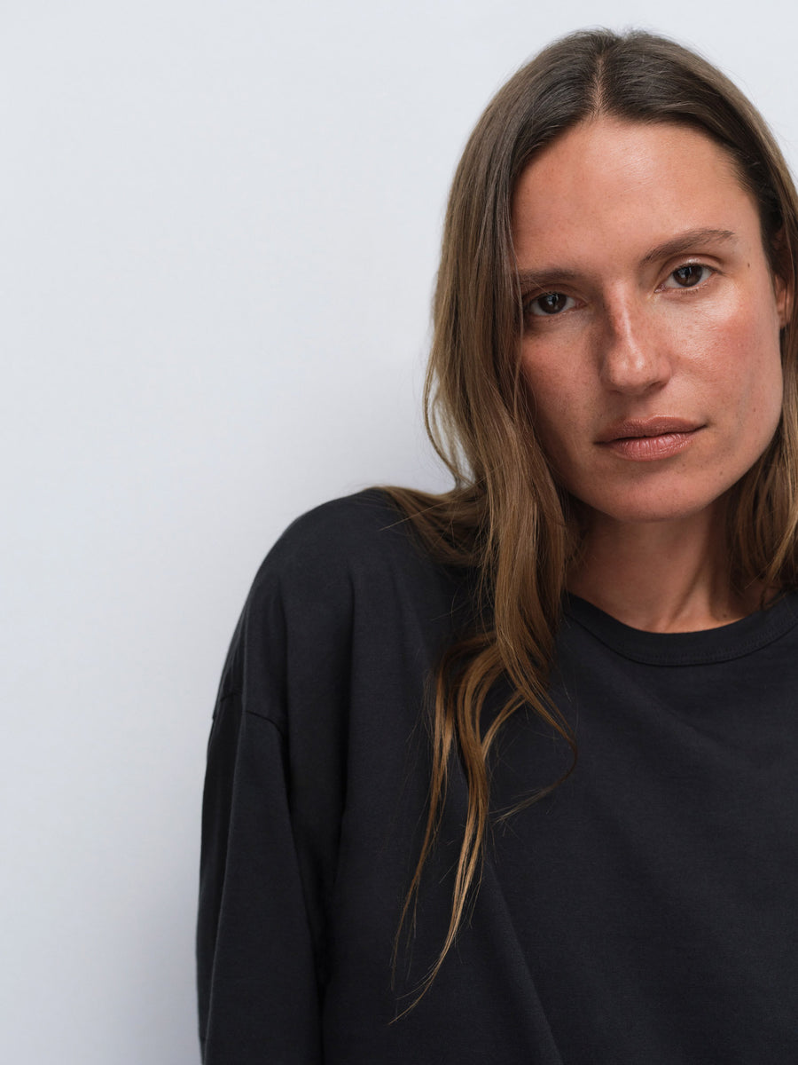 Organic Pima Oversized Tee in Mocha — product photo