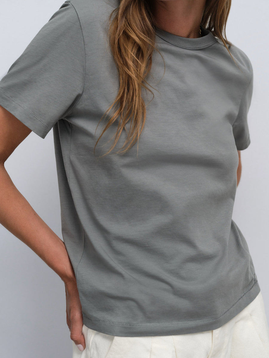 Organic Pima Classic Tee in Thyme — product photo