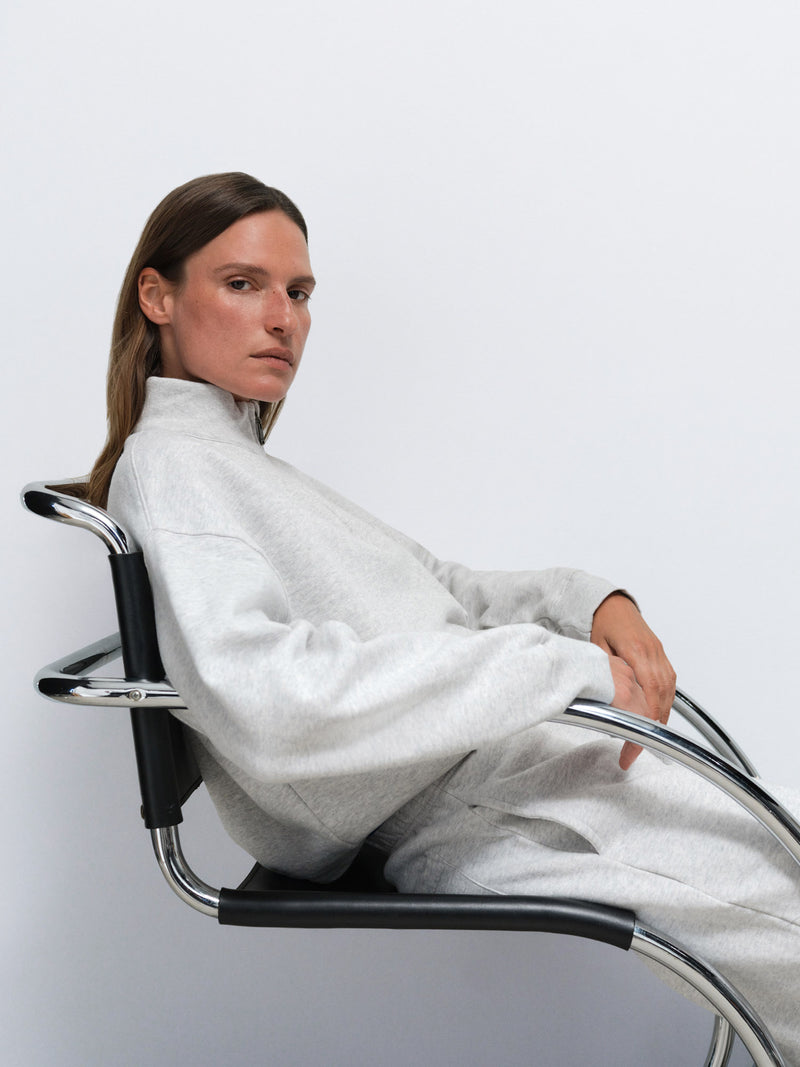 Organic Fleece Cropped Half-Zip Sweatshirt
