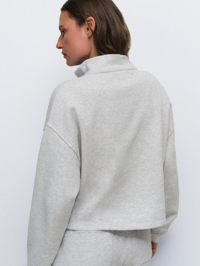 Organic Fleece Cropped Half-Zip Sweatshirt