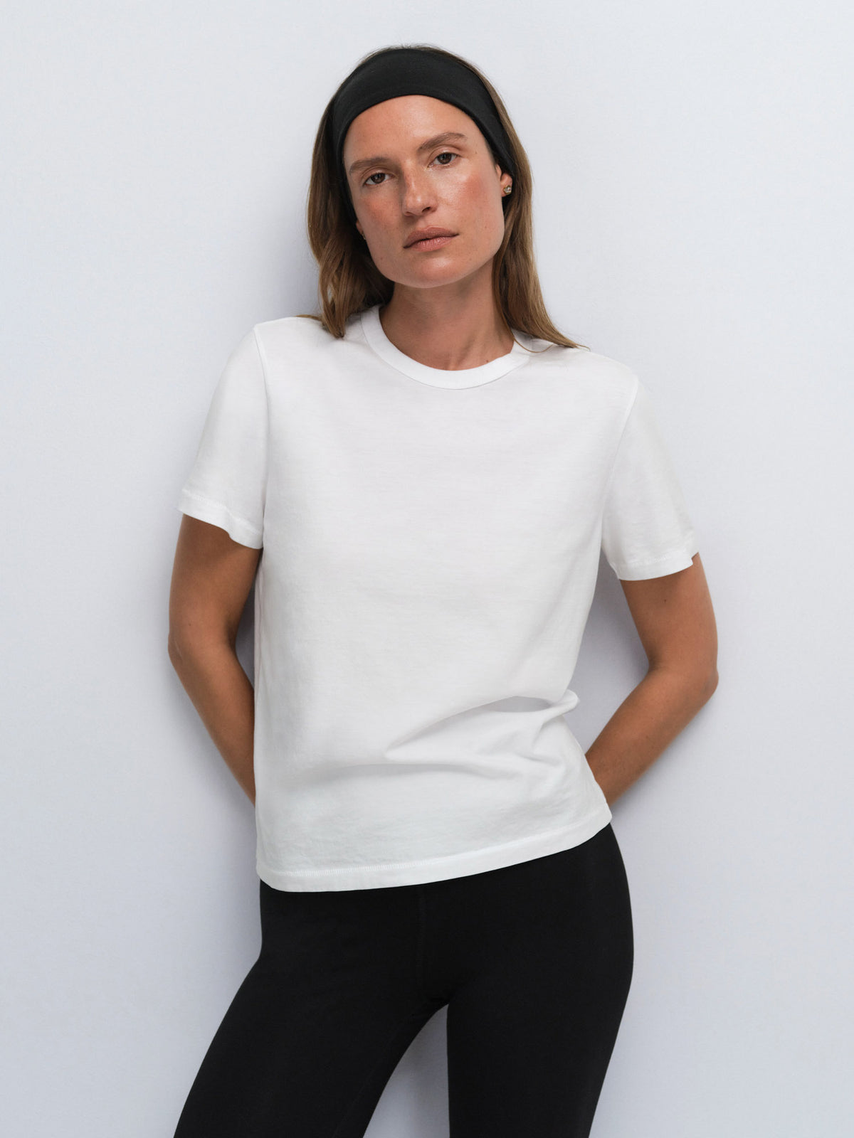 Organic Pima Classic Tee in True White — product photo