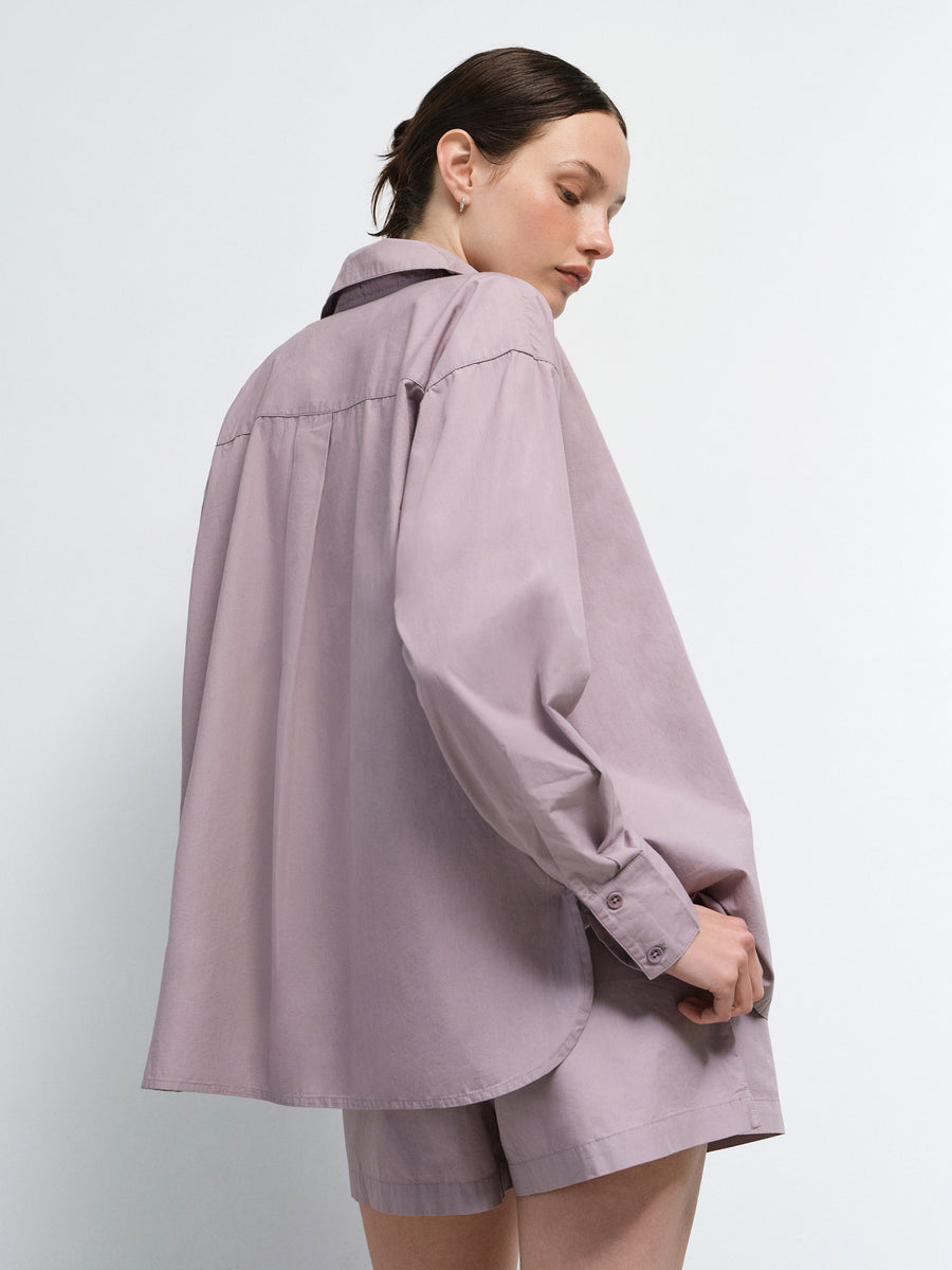 Organic Poplin Long Sleeve Button Down